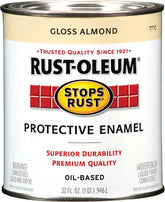 RUST-OLEUM STOPS RUST 7770502 Protective Enamel, Gloss, Almond, 1 qt Can